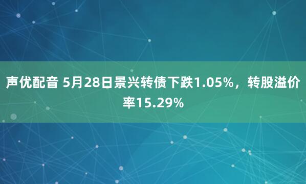 声优配音 5月28日景兴转债下跌1.05%，转股溢价率15.29%